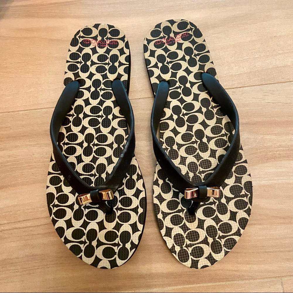 New, size 9 Coach flip-flops